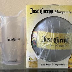 JOSE CUERVO Margarita Ball Dispenser w/Pump & Frosted Pitcher