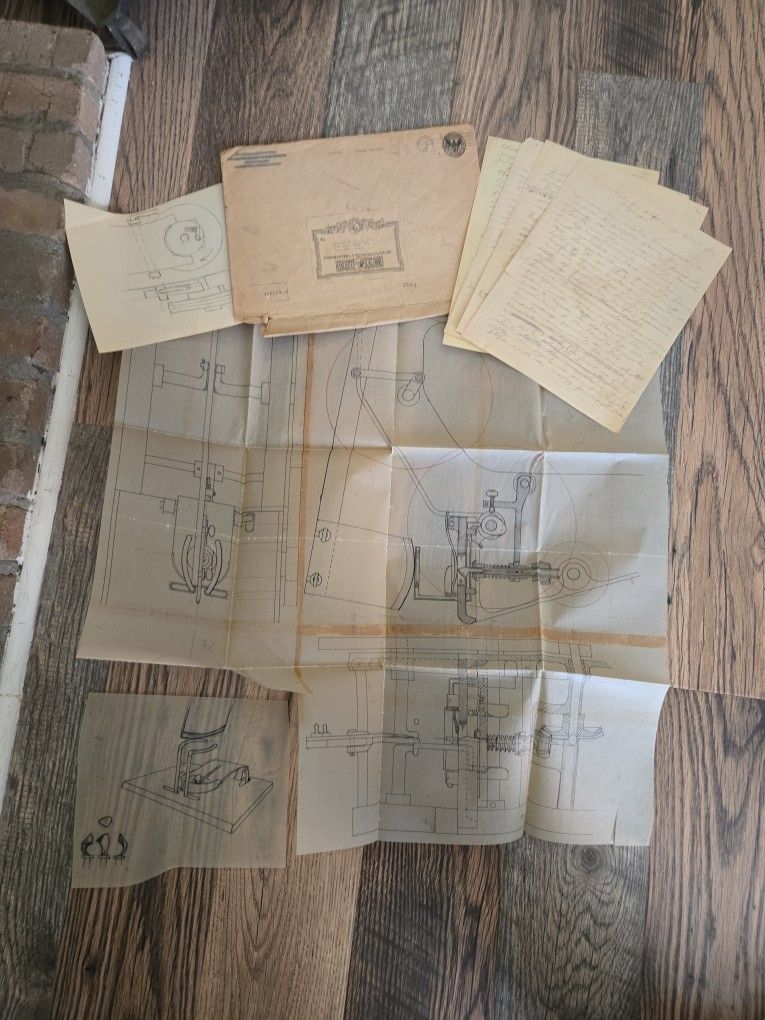1917 Patent Office Documents And Letter