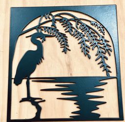 *Bird And Palm Tree Silhouette* Home Decor Laser Cut Metal Art