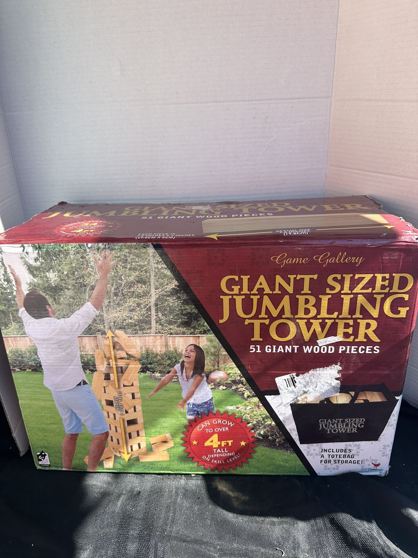Giant Sized Jumbling Tower 51 Giant Wood Pieces, 4 Feet Tall