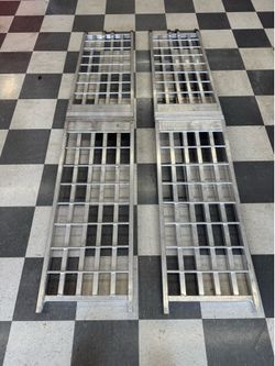 Oxlite Heavy Duty Aluminum Loading Ramps Pair ( 4 pieces ) Motorcycle or ATV 18” W X 94” L