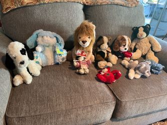 10 STUFFED ANIMALS- some vintage some new