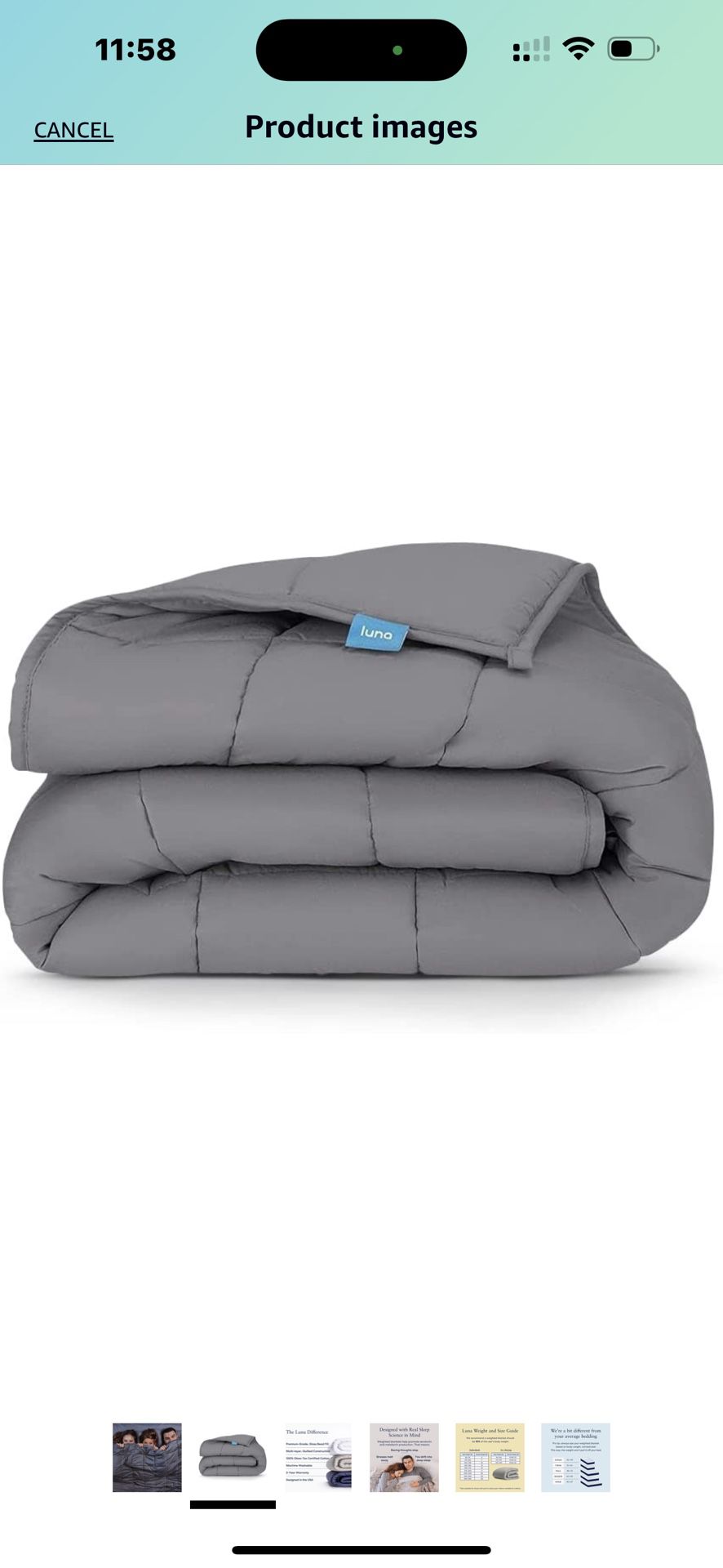 Luna [Cotton Cooling Weighted Blankets] Premium Quality - Breathable All Seasons Weighted Blankets - [Featured on The Today Show] - 100% Oeko-Tex [15l