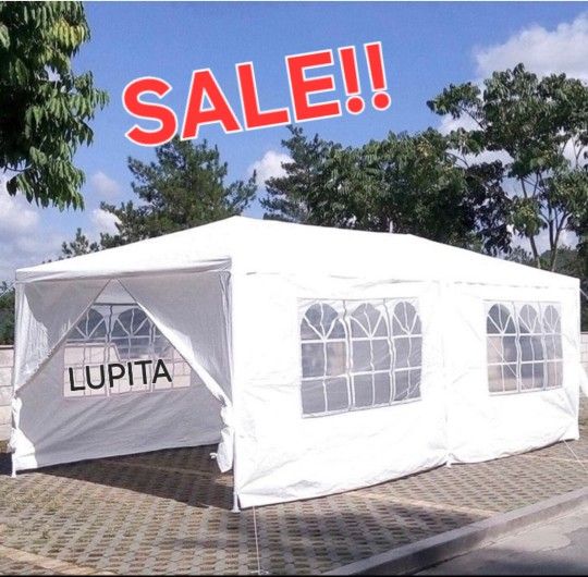 10x20 White Gazebo Wedding Party Tent Canopy With 4 Windows & 2 Sidewalls -6 (FOR SALE) #G3