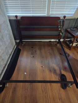 Full size bed frame with head board