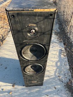 Pinnacle Floor Standing Tower Speaker at 4 Foot High. Cabinet Needs Minor Work, Speakers & Tweeter Work.