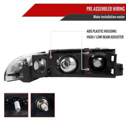 91-96 Impala Headlights Black