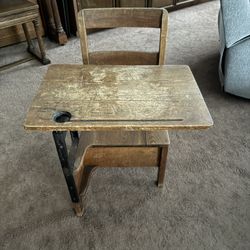 Antique Oak Childs School Desk