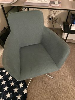Teal Fabric Accent Chair with Chrome Base