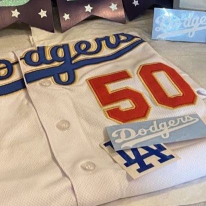 New!!! White With Gold Betts #50 Jersey! Comes With 2 Free Decal And Dodgers  Poster! for Sale in Irwindale, CA - OfferUp