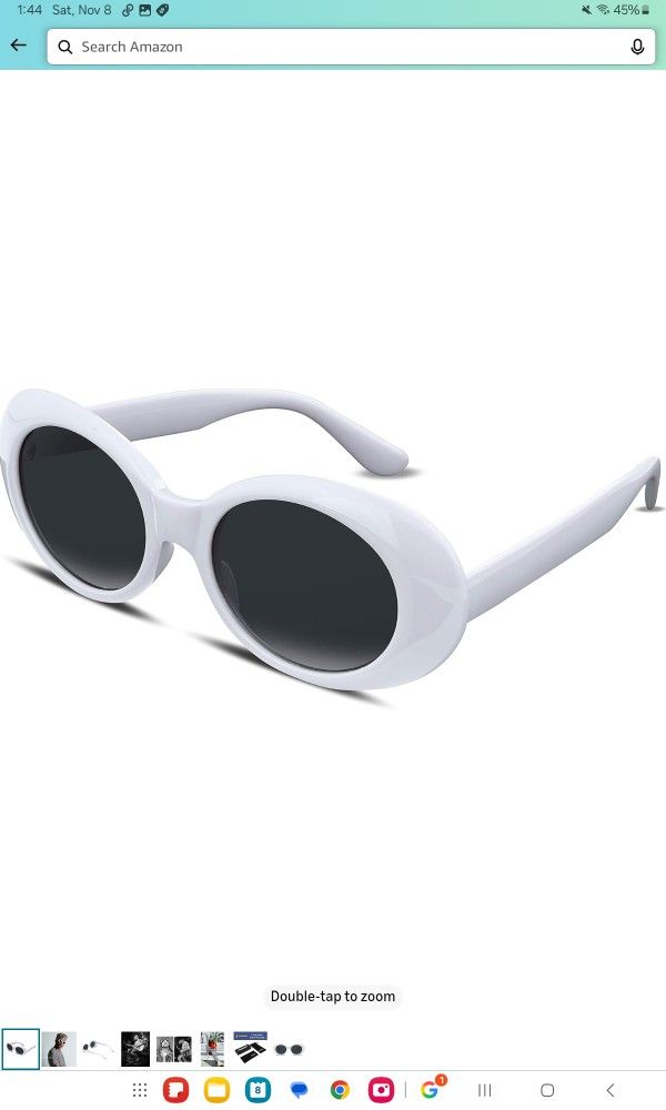 Sunglasses White Oval Clout Goggles For Women And Men (37)