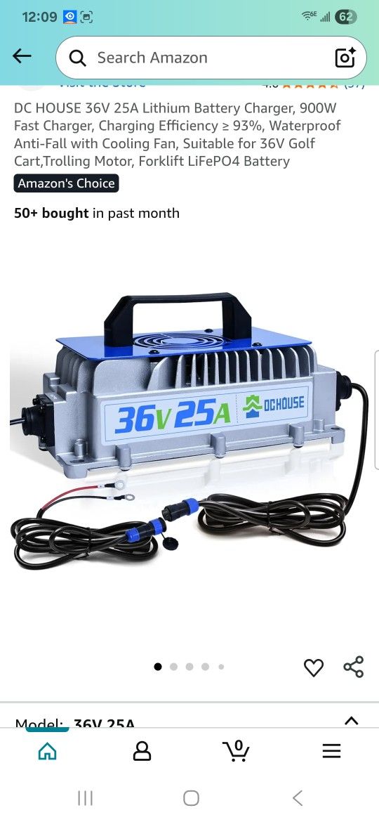 36V 25A Lithium Battery Charger, 900W Fast Charger, Charging Efficiency > 93%, Waterproof Anti-Fall with Cooling Fan, Suitable for 36V Golf Cart,Troll