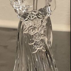 Bride And Groom Vintage Lead Crystal Cake Center Piece