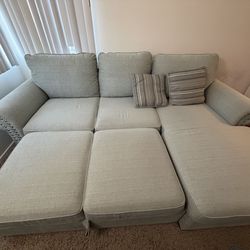 3-Piece Sectional Sofa Bed with Storage (Pull-Out) – Includes 2 Pillows