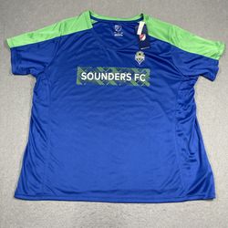 NEW Seattle Sounders Jersey Womens 2XL XXL Blue Green Fan Base Shirt Season 2024