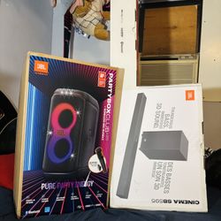 JBL Home Audio Package ≈ JBL PartyBox 120 Bluetooth Portable Speaker JBL SB595 Dolby Atmos Soundbar