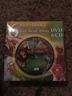 6 Story books with read along DVD in a CD: tales from the Serengeti