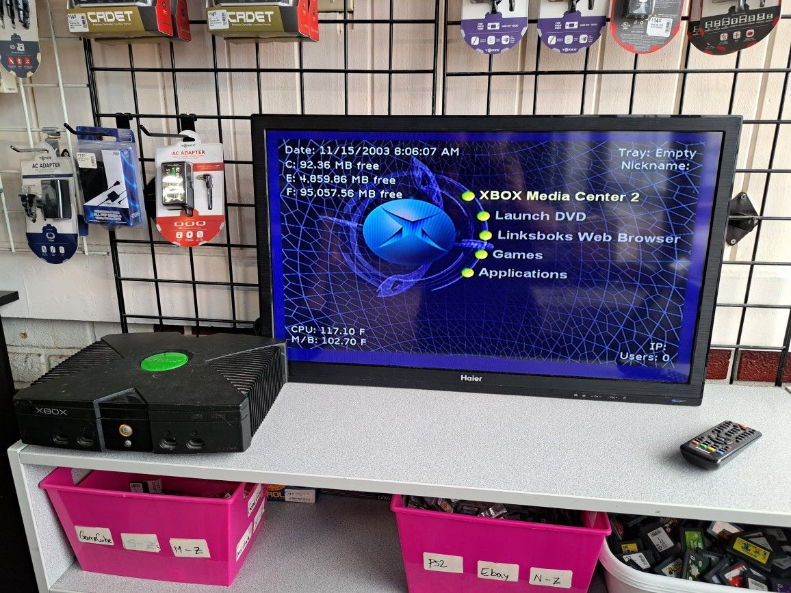 Og Xbox With Modded Xecuter2 Chip NEEDS NEW DISC TRAY