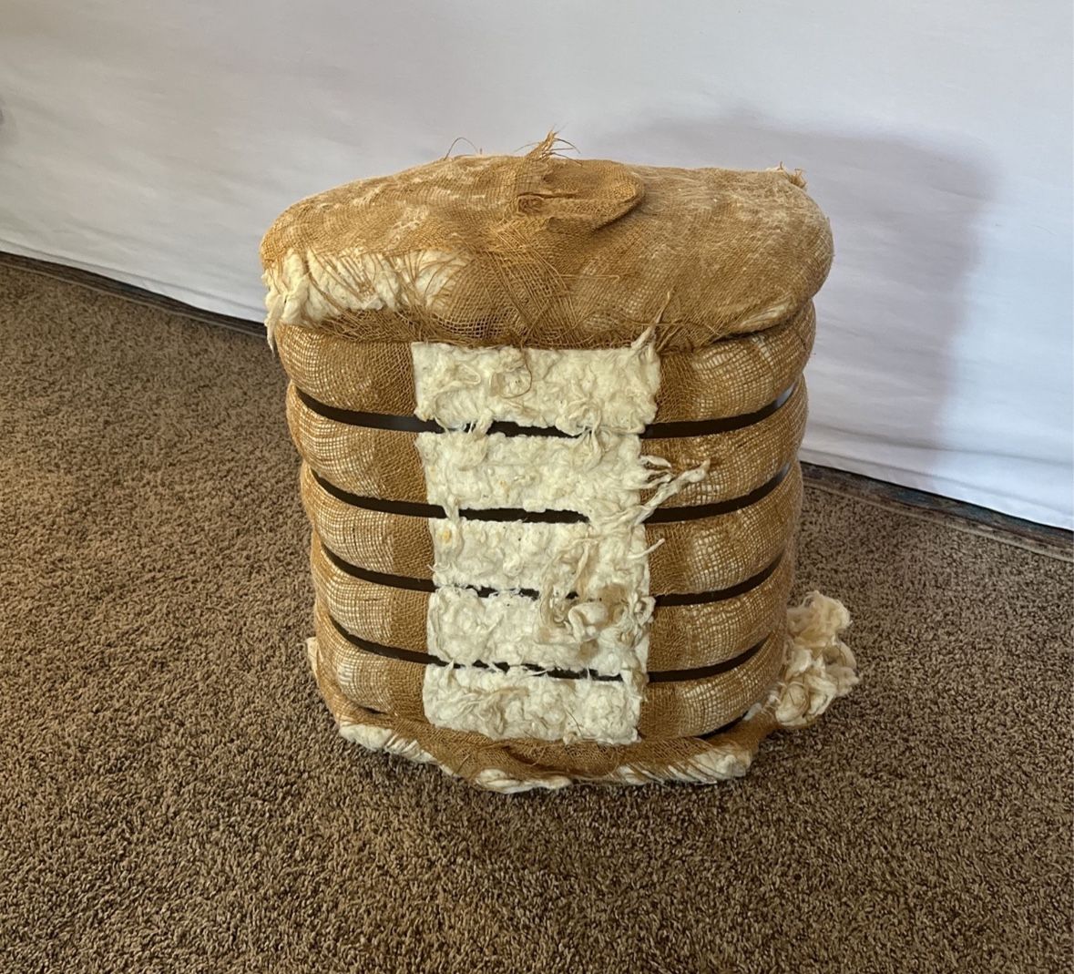Cotton Bale- Decor Piece -Side Table Or Foot Stool 