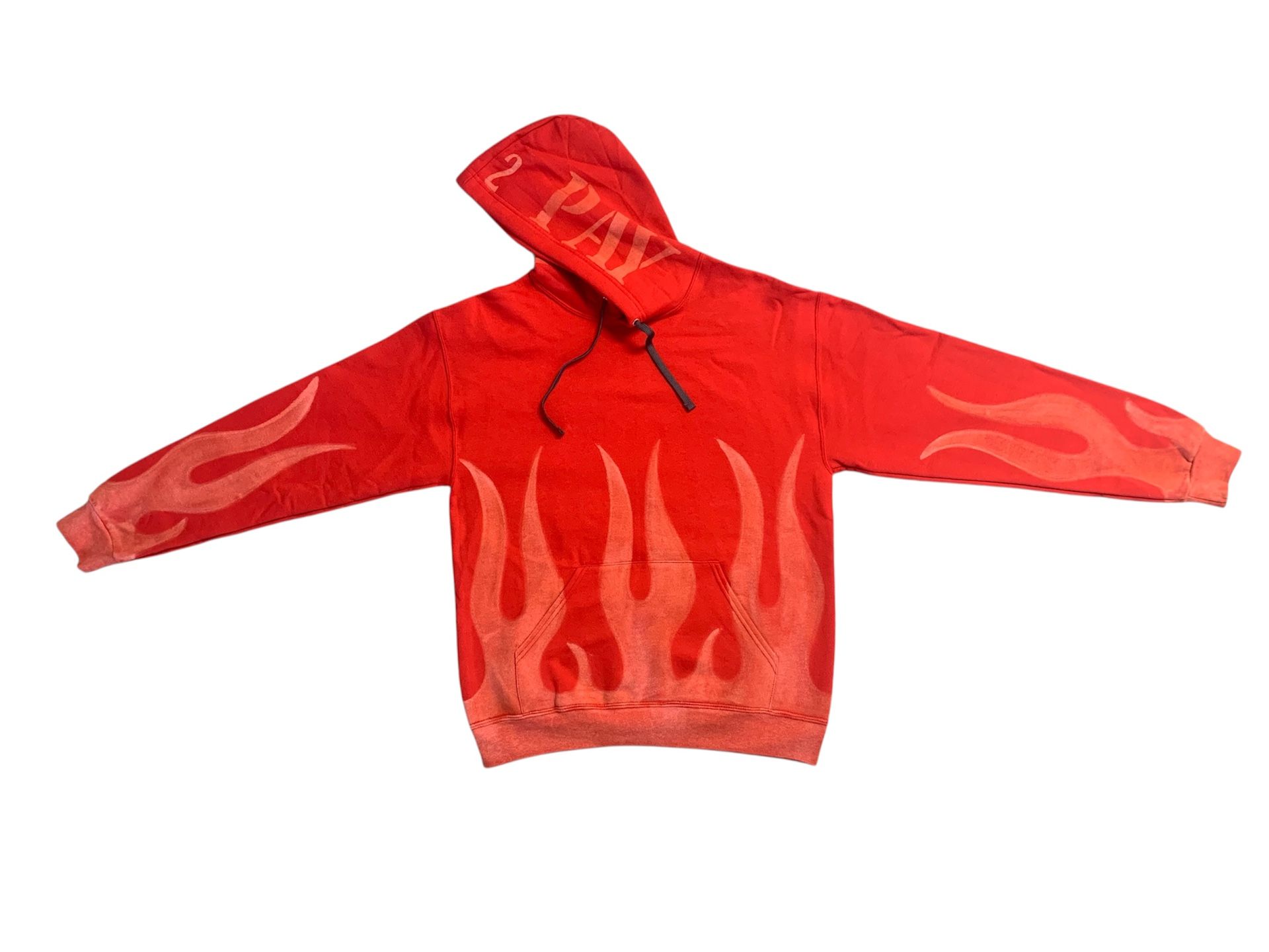Red Flame Hell2pay Pullover Hoodie Size Medium Men