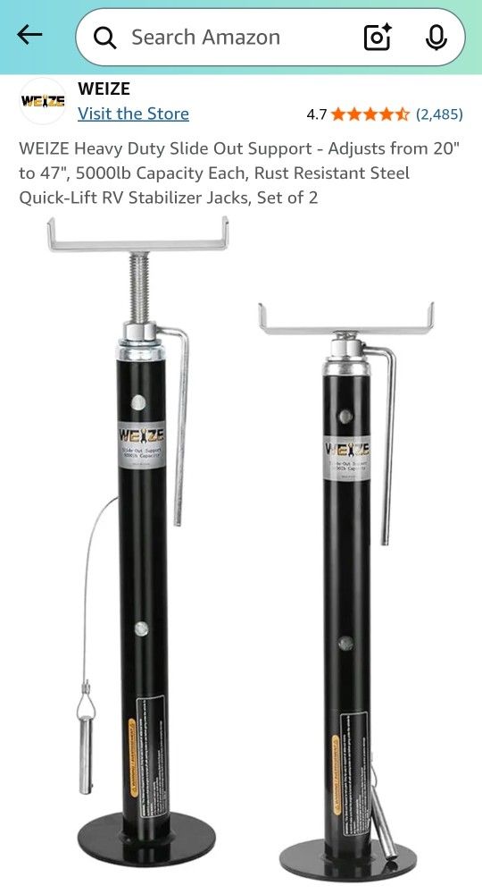 WEIZE Heavy Duty Slide Out Support