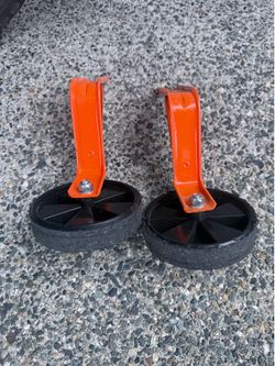 Kids bike with training wheels.