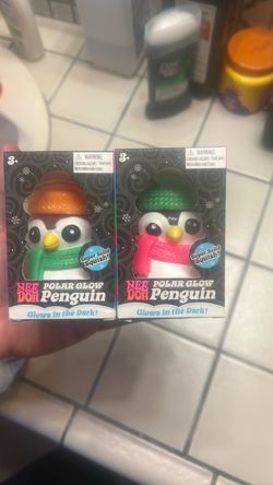 Nee Doh Polar Glow Penguin Squish Toys – Set of 2