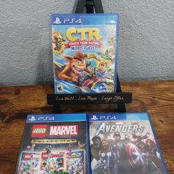 X3 PS4 Games Crash Team Racing- Nitro-Fueled, LEGO Marvel Collection, Avengers 