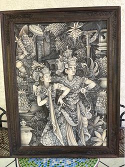 Vintage Balinese Painting