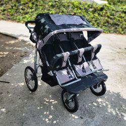 Safetech Tripple Tandem Sport Jogging Stroller With Weather Cover