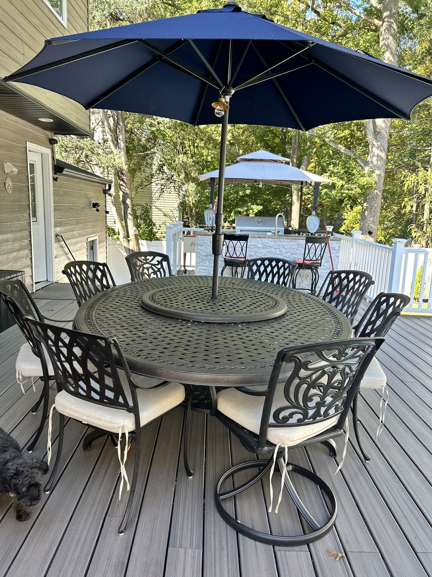 Fortunoff outdoor dining. set with chairs