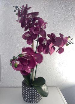 Orchid Artificial Plants in Glass Vase