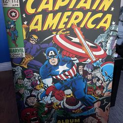 Captain America Comic Book Canvas Poster 24x36