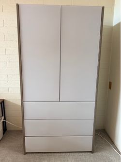Designer Modern Glass & Wood Armoire/Wardrobe