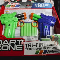 Dart Zone Tri Fire Triple Shot Blaster 