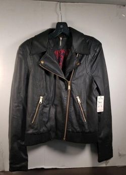 Free People Women Black Like Leather Jacket

