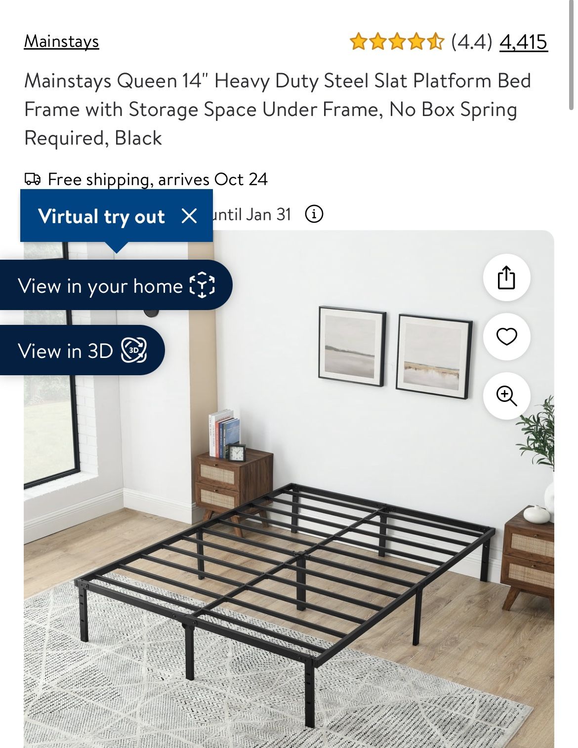 New! 14in Queen Size Platform Bed Frame 