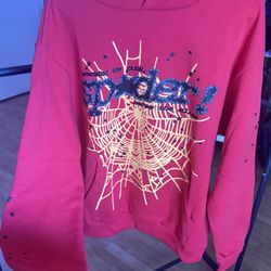 Sp5der Red P*NK V2 Hoodie (Size M) - Puff Print / Rhinestone Logo - Brand New