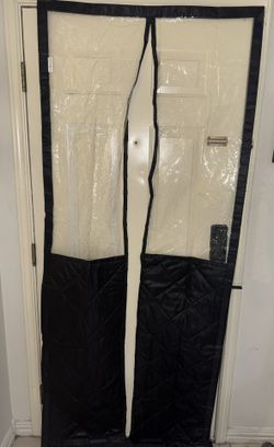 32 x 80 inches Magnetic Thermal Insulated Door Curtain, Cloth Strong Magnets Door Insulation, Thicken Door Storage Cover for Patio Cold Proof Door