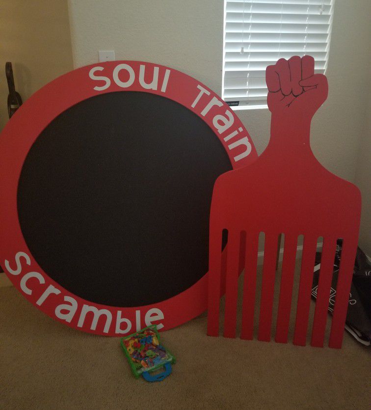 Soul Train Scramble Board w/letters and Hair Pick