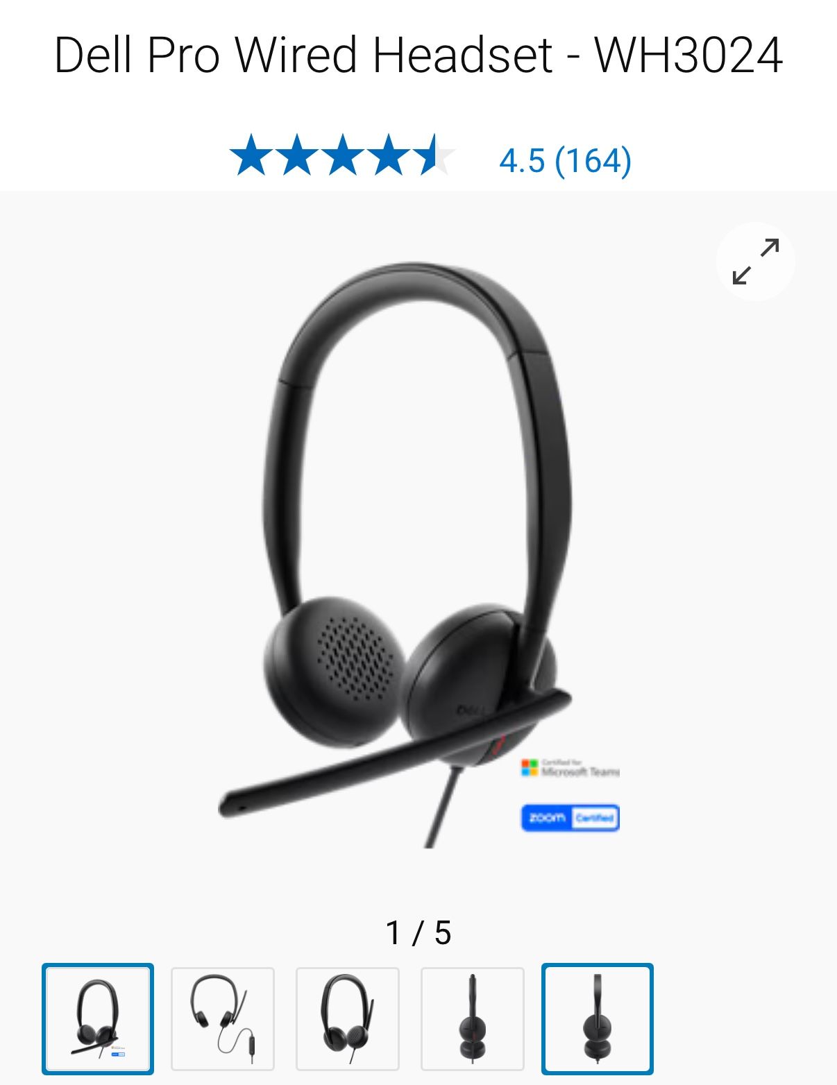 Dell Pro Wired Headset - WH3024