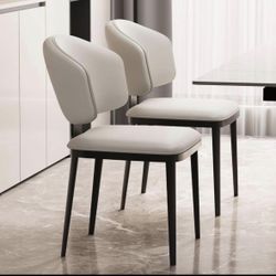 Modern Faux Leather Dining Chairs, Set of 2
