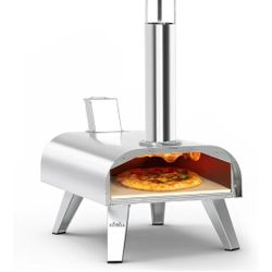 BIG HORN OUTDOORS 12" Multi-Fuel Outdoor Pizza Oven – 3-in-1 Wood-Fired, Gas & Electric Compatible, Pellet Pizza Oven Portable Pizza Maker for Backyar