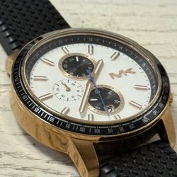 Michael Kors MK8343 White / Rubber / Rose Gold Watch 45mm