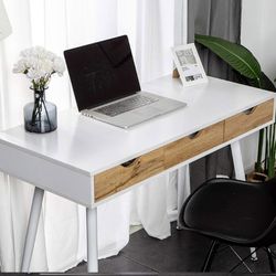 White Mid-century Modern Desk