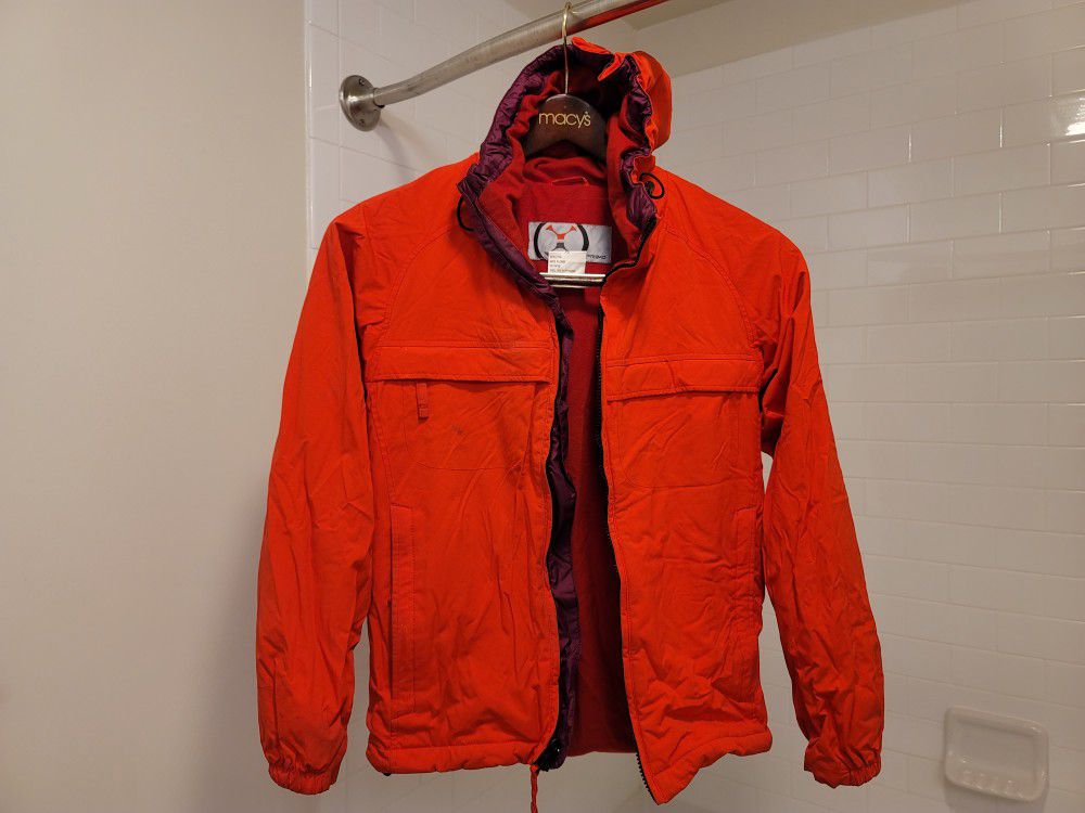 Premo Unisex Red Lightweight Waterproof Lined Hooded Jacket Sz XS