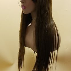 Long Brown Light Straight Wig