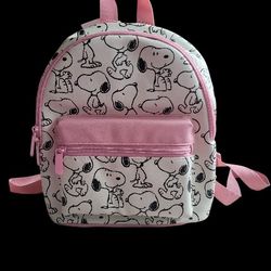Peanuts Snoopy Pink and White Backpack