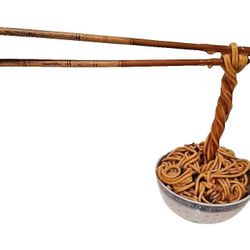 Vtg Geoffrey Rose Frozen Moments Noodles & Chopsticks Pop Art Sculpture