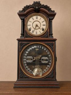 Antique c.1880 Ithaca No. 3½ Parlor Calendar Clock – Rare Double Dial
